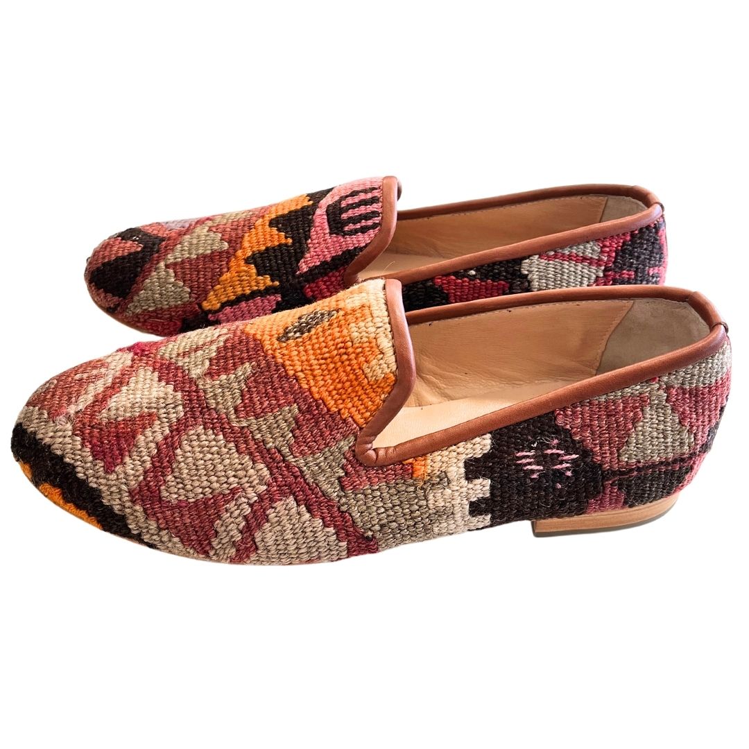 Men's Turkish Kilim Loafers | Grey Pattern-Ocelot Market