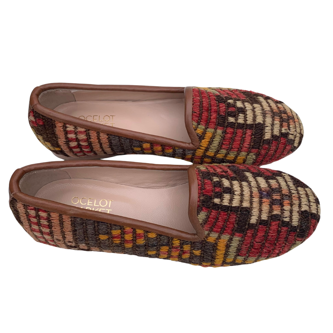 Women's Turkish Kilim Loafers Patterned-Ocelot Market
