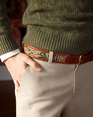 man-wearing-carpet-belt-and-green-sweater-with-khakis