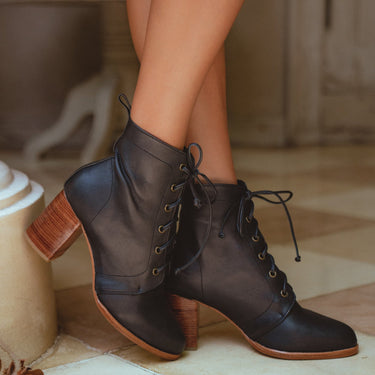 Giselle Leather Heel Booties