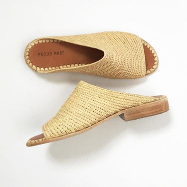raffia footwear slide ethically handmade in Morocco