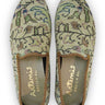 Artemis Design & Co Men's Loafers are a fashionable choice for men who want to add a touch of style to their outfit. These loafers feature a captivating color combination of off white, red, maroon, green, grey, and peach. Made with premium materials, these loafers offer both comfort and durability. (Front View)