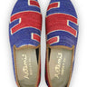 Artemis Design & Co Men's Loafers in blue, red, white, green, and black color combinations are the epitome of style and sophistication. These loafers are meticulously crafted with premium materials to offer superior comfort and durability.  (Front View)