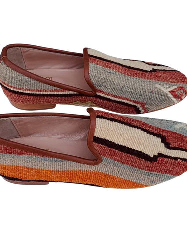 Men's Turkish Kilim Loafers | Grey with Pattern-Ocelot Market