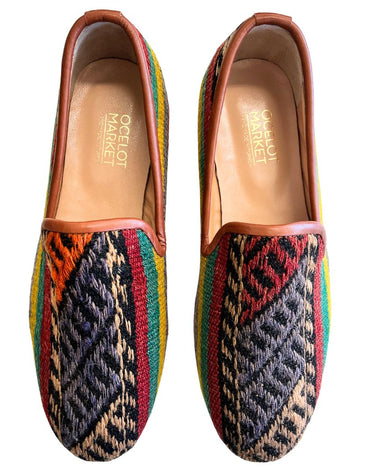 Men's Turkish Kilim Loafers | Multicolor Pattern-Ocelot Market