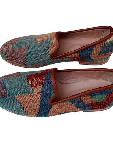 Men's Turkish Kilim Loafers | Muted Red, Blue, Purple-Ocelot Market