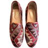 Men's Turkish Kilim Loafers | Reds & Lavender Pattern-Ocelot Market