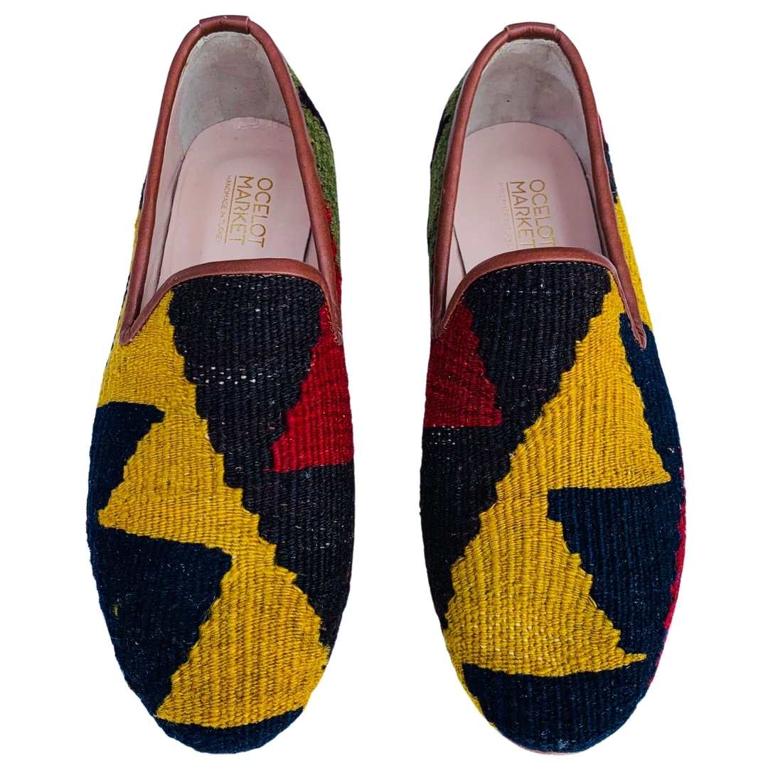 Men's Turkish Kilim Loafers | Yellow Multicolor