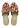 The Artemis Women's Slides feature a chic color combination of white, red, brown, grey, and light orange. These slides offer a balanced mix of bold and neutral tones, creating a stylish and versatile look. (Front View)