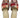 The Artemis Women's Slides feature a chic color combination of white, red, brown, grey, and light orange. These slides offer a balanced mix of bold and neutral tones, creating a stylish and versatile look. (Front View)