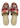 The Artemis Women's Slides feature a chic color combination of white, red, brown, grey, and light orange. These slides offer a balanced mix of bold and neutral tones, creating a stylish and versatile look. (Front View)