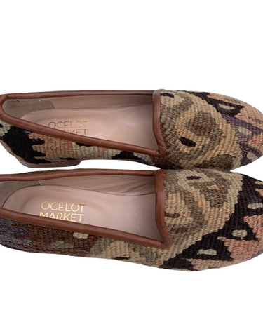 Women's Turkish Kilim Loafers Browns-Ocelot Market