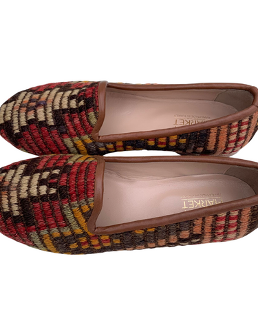 Women's Turkish Kilim Loafers Patterned-Ocelot Market
