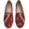 Women's Turkish Kilim Loafers Red Pattern-Ocelot Market