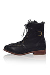 Desert Seeker Combat Leather Boots in Black