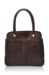 Freedom Leather Tote in Dark Brown