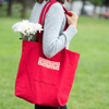 Red Fabric Market Tote Bag