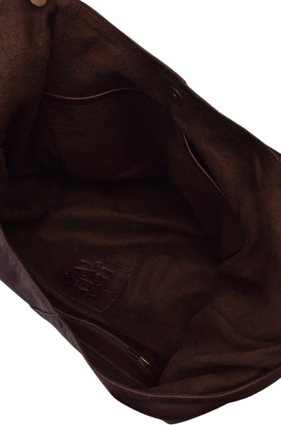 Sueno Slouchy Leather Bag in Dark Brown