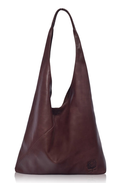 Sueno Slouchy Leather Bag in Dark Brown