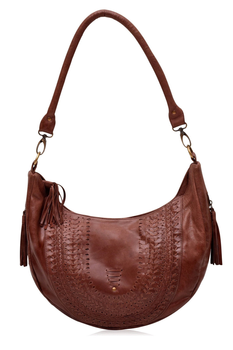 Elysian Coast Leather Crossbody Bag in Vintage Brown