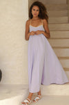ELF Gabriella Open Back Slip Dress in Lilac Lilac / S