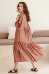 ELF Thalia Midi Dress Brown Gold / S