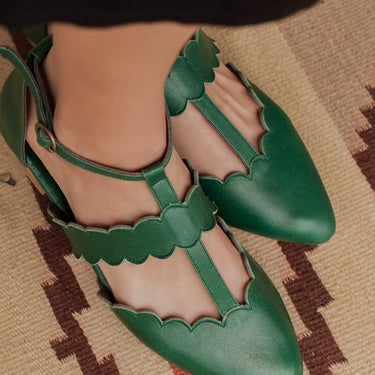 ELF Gardenia Pointy Toe Leather Flats
