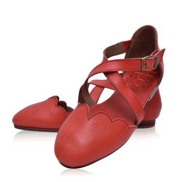 ELF Mangrove Leather Flats Vintage Red / 5