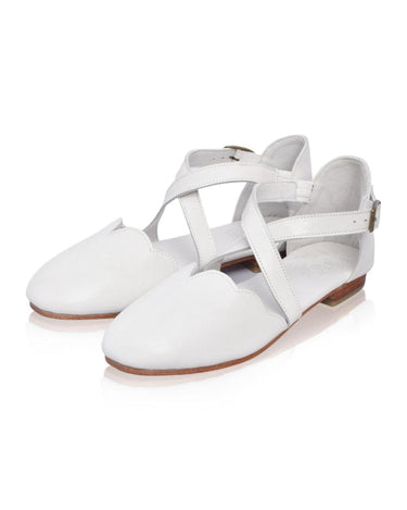 ELF Mangrove Leather Flats in White White / 5