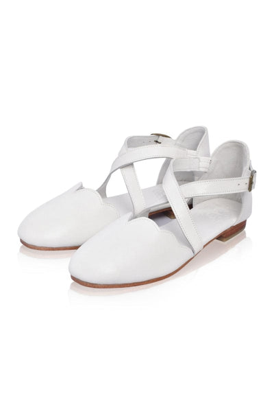 ELF Mangrove Leather Flats in White White / 5