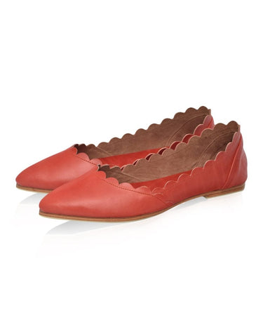 ELF Valentina Leather Ballet Flats Vintage Red / 4