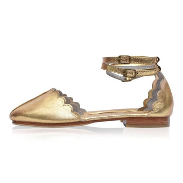 ELF Venus Leather Flats in White Gold / 5