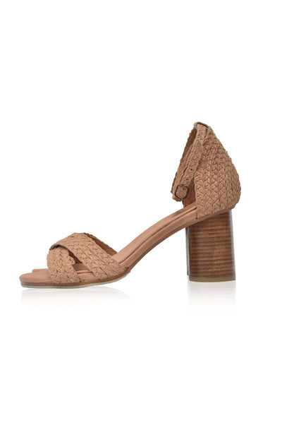 ELF Bahamas Block Heel Sandals Vintage Beige / 5