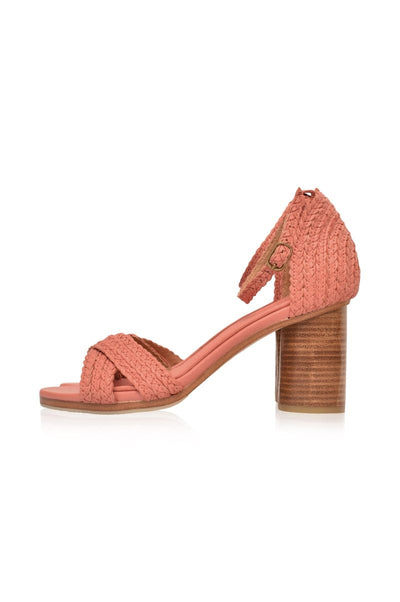ELF Bahamas Block Heel Sandals Blush / 5