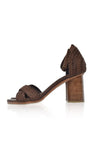 ELF Bahamas Block Heel Sandals Dark Brown / 5