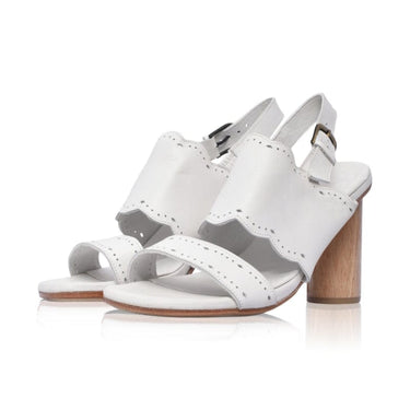 ELF Crystal Glow Leather Heels in White White / 5