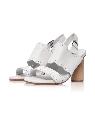 ELF Crystal Glow Leather Heels in White White / 5