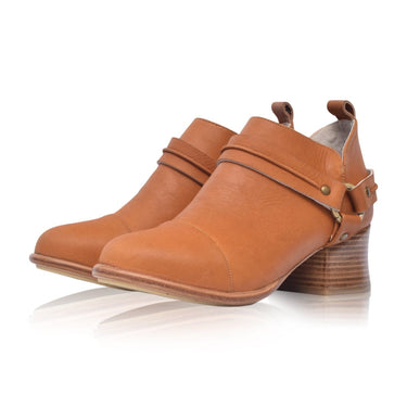 ELF Dasha Low Ankle Booties Dark Tan / 4