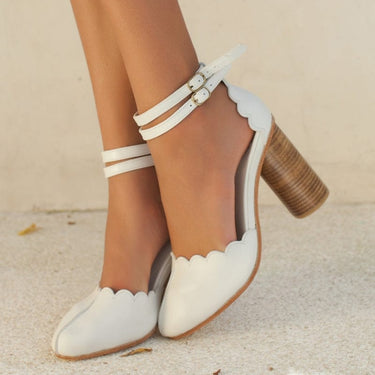ELF Flamingo Leather Heels in White