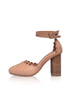 ELF Flamingo Leather Heels in White Vintage Beige / 5