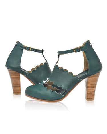 ELF Incognito Leather Heels Emerald / 4
