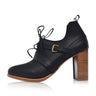 ELF Josephine Lace up Leather Heels Black / 5