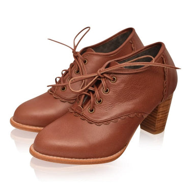 Womens brown 2024 oxford heels