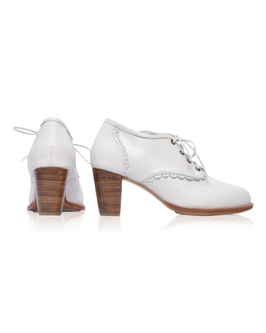 ELF Lace Oxford Heels in White