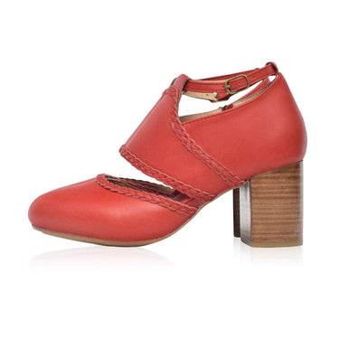 ELF Serenity Leather Heels Vintage Red / 5