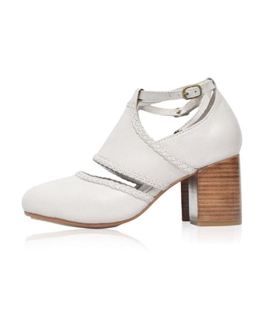 ELF Serenity Leather Heels Pure White / 5