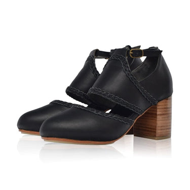 ELF Serenity Leather Heels Black / 5