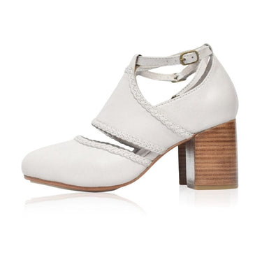 ELF Serenity Leather Heels Pure White / 5