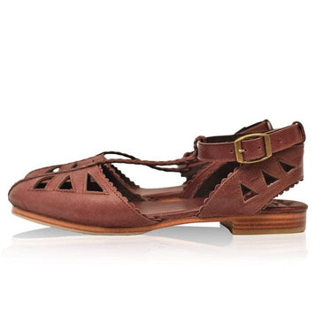 ELF Bounty T-strap Leather Sandals Vintage Brown / 5
