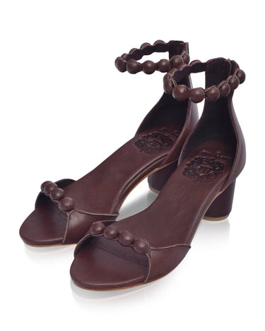ELF Candy Round Heel Sandals in Dark Brown